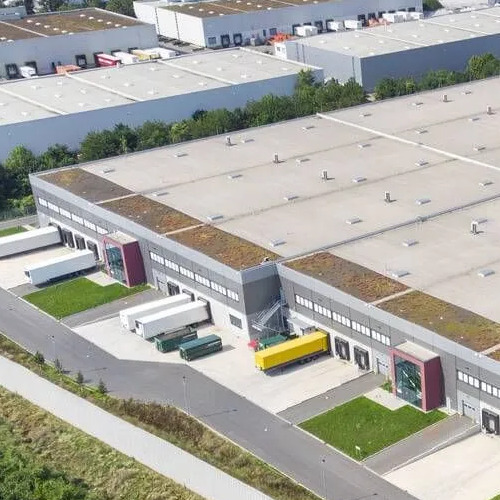 view from above of a commercial roof
