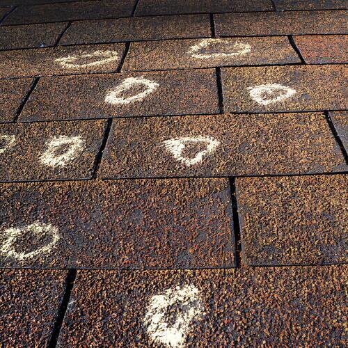 marks for hail damage